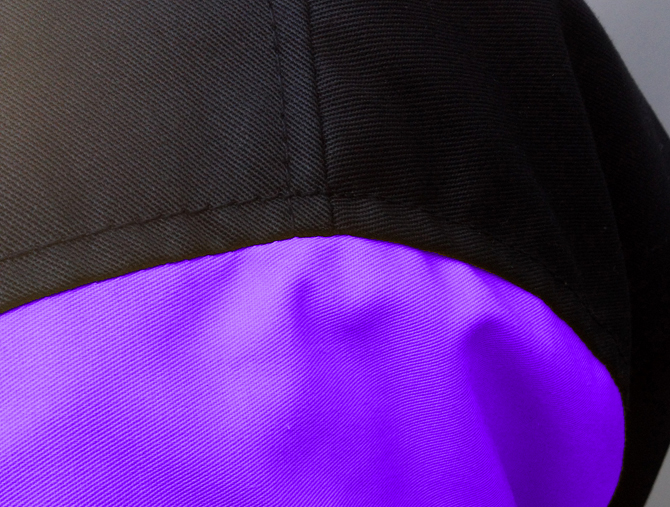 Varsity Jacket Tackle Twill - Fabric Ratio 65% Polyester- 35% Cotton Black and Purple