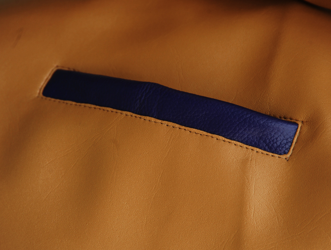 Brown Leather Trim Pocket Letterman Jackets