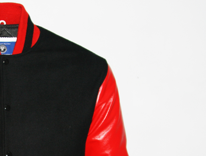 Cheap Custom Letterman Jackets Black and Red-3