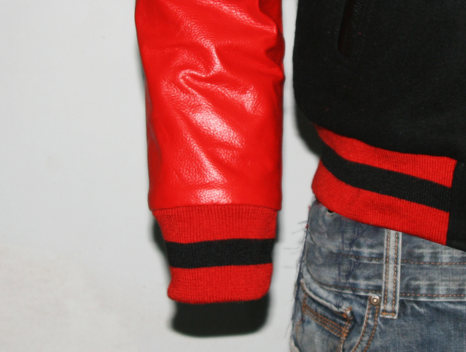 Cheap Custom Letterman Jackets Black and Red-4
