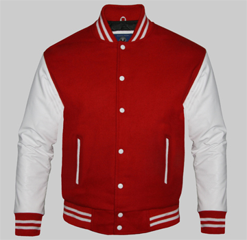 Custom Varsity Jackets for men red wool and genuine leather sleeves ...
