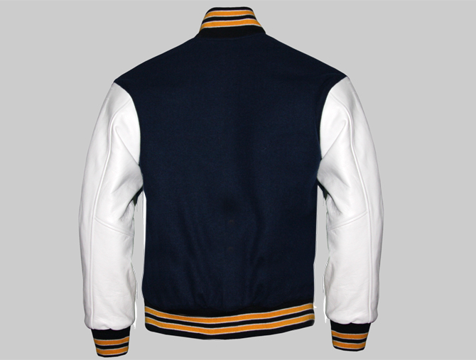 Men wool leather varsity jackets-1