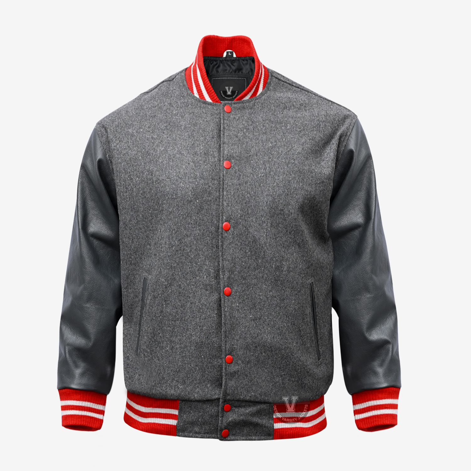 Custom Varsity Jackets Black Grey