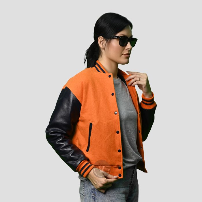 Orange Varsity Jackets Women