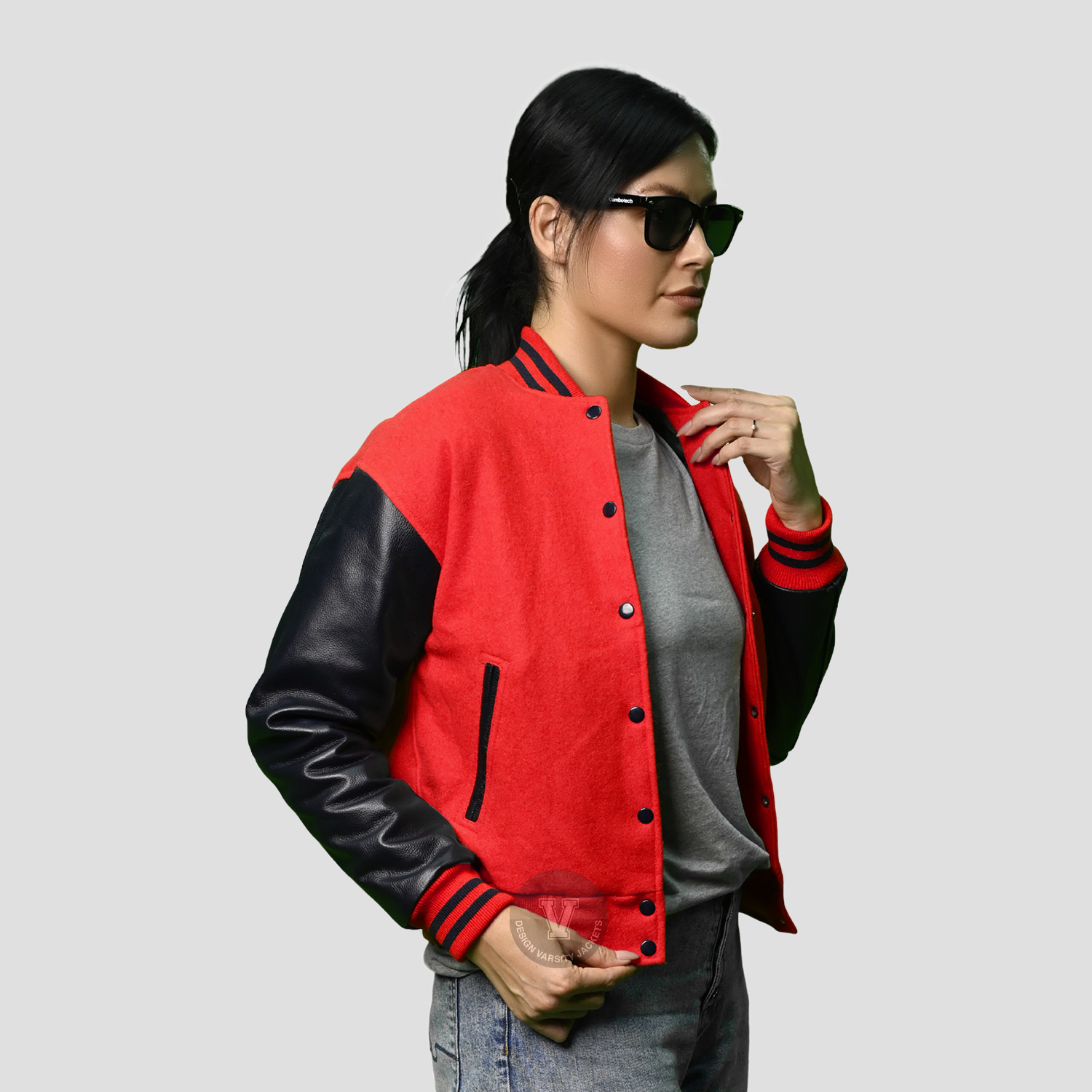 Women Varsity Jackets Wool Leather