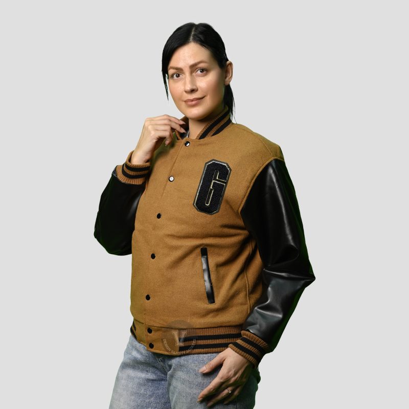 vintage brown varsity jacket