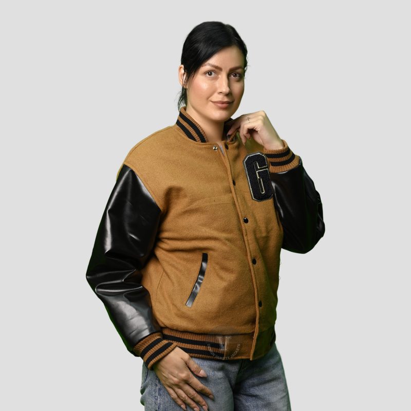 vintage brown varsity jacket