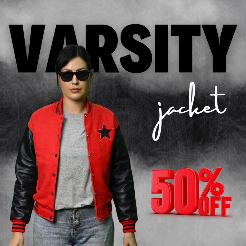 Red Womens Varsity Jacket