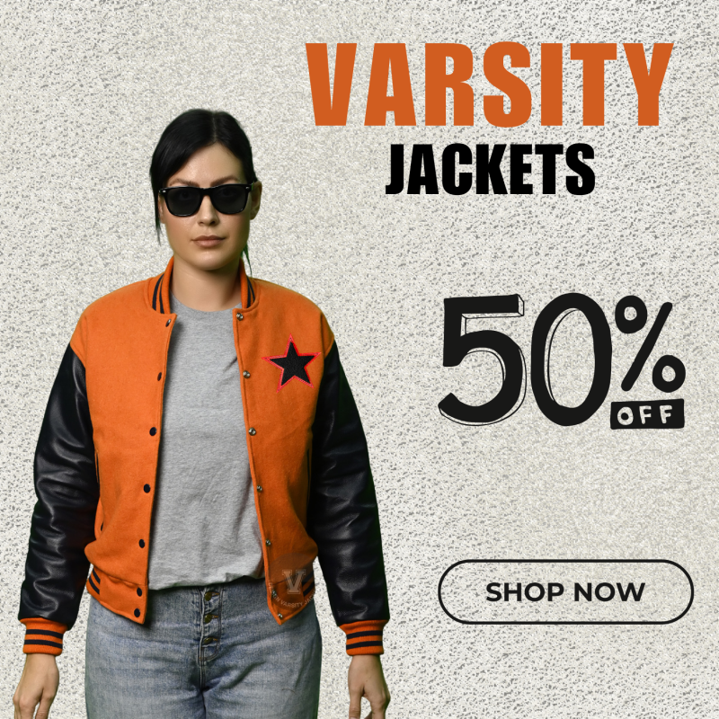 varsity jacket black and orange