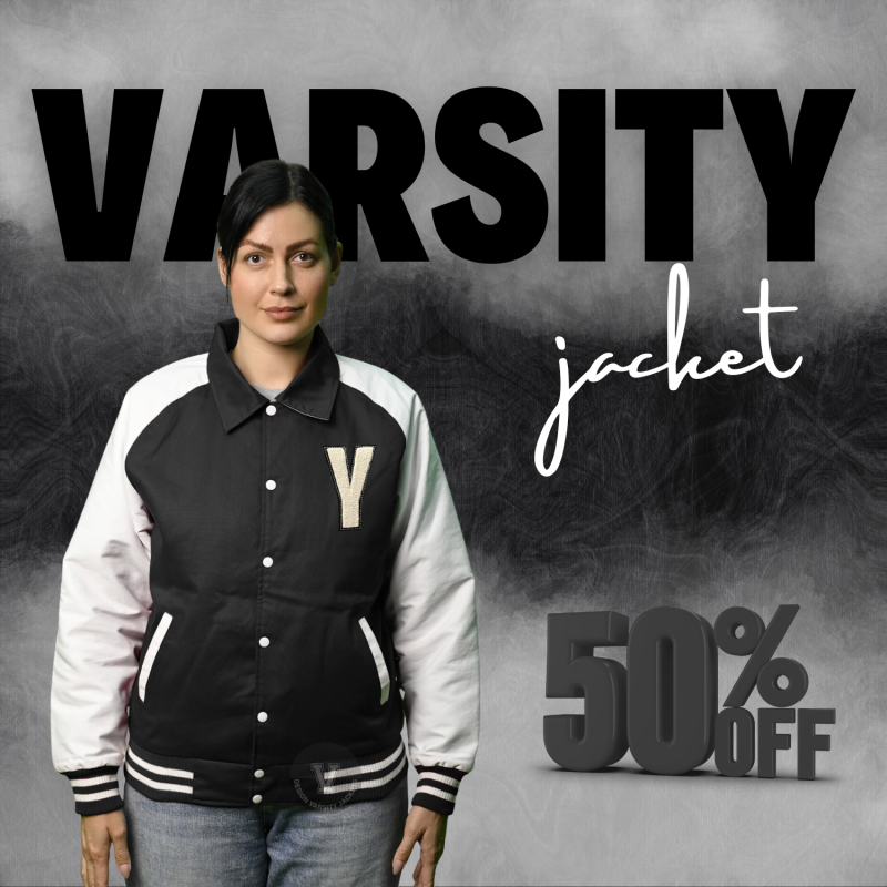 Black And White Womens Varsity Jacket