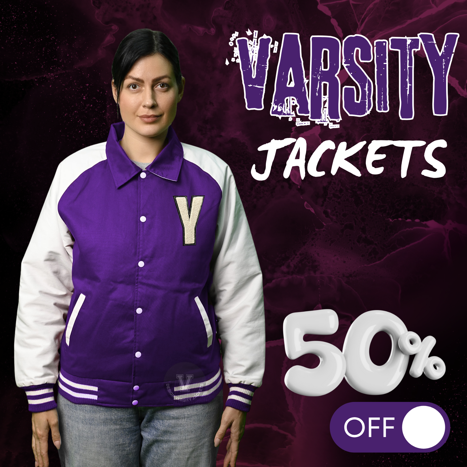 purple brand varsity jacket