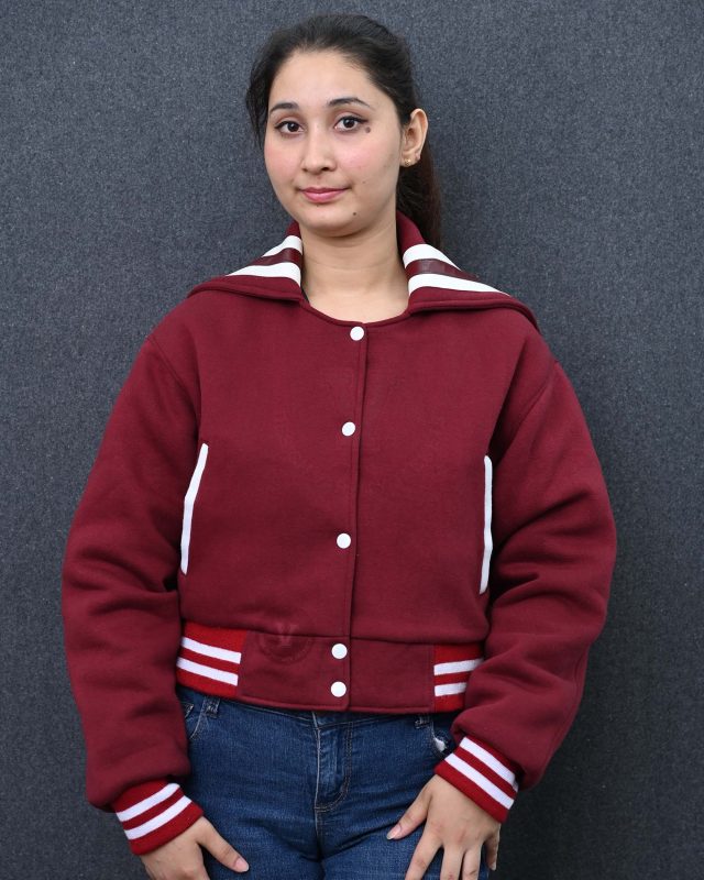 cropped varsity jacket womens