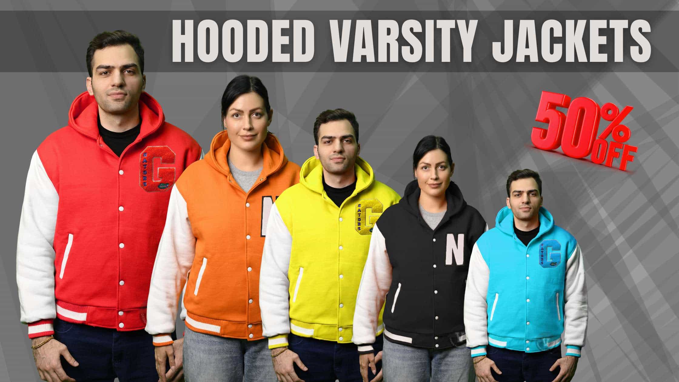 custom letterman jacket with attached hoodie