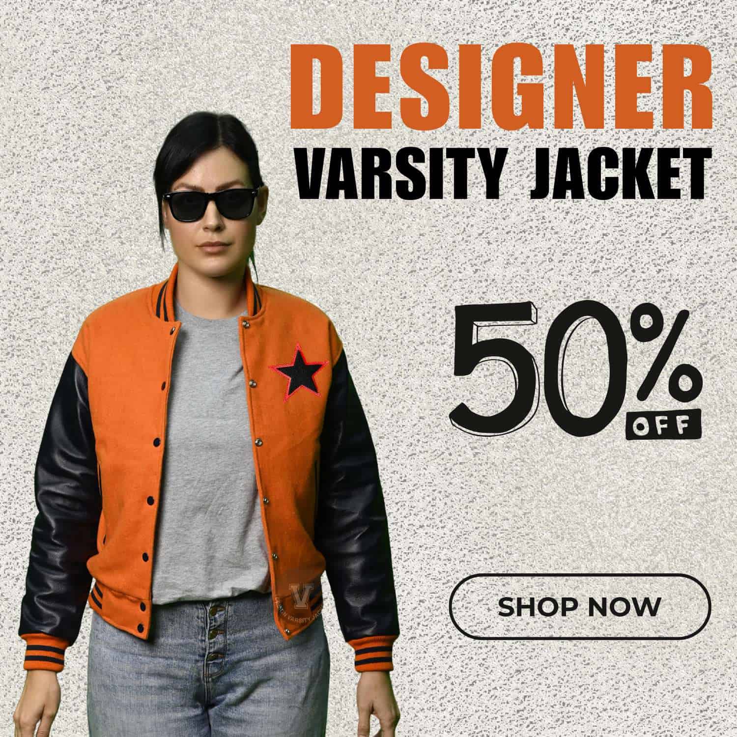 designer varsity jacket in wool and leather