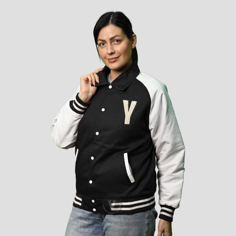 Black And White Womens Varsity Jacket