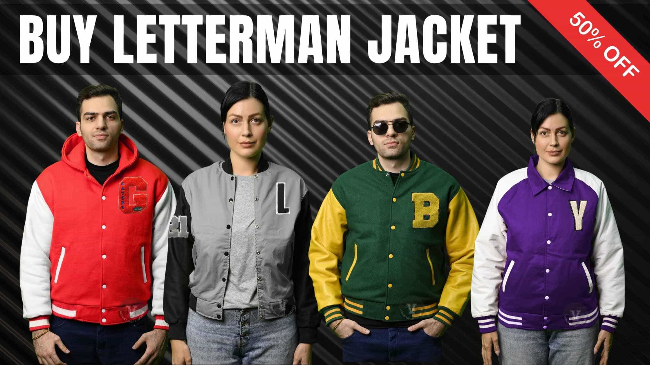 Buy varsity jacket with leather sleeves