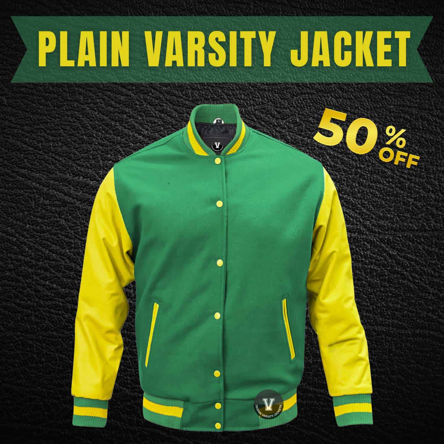 plain varsity jacket in wool with leather sleeves