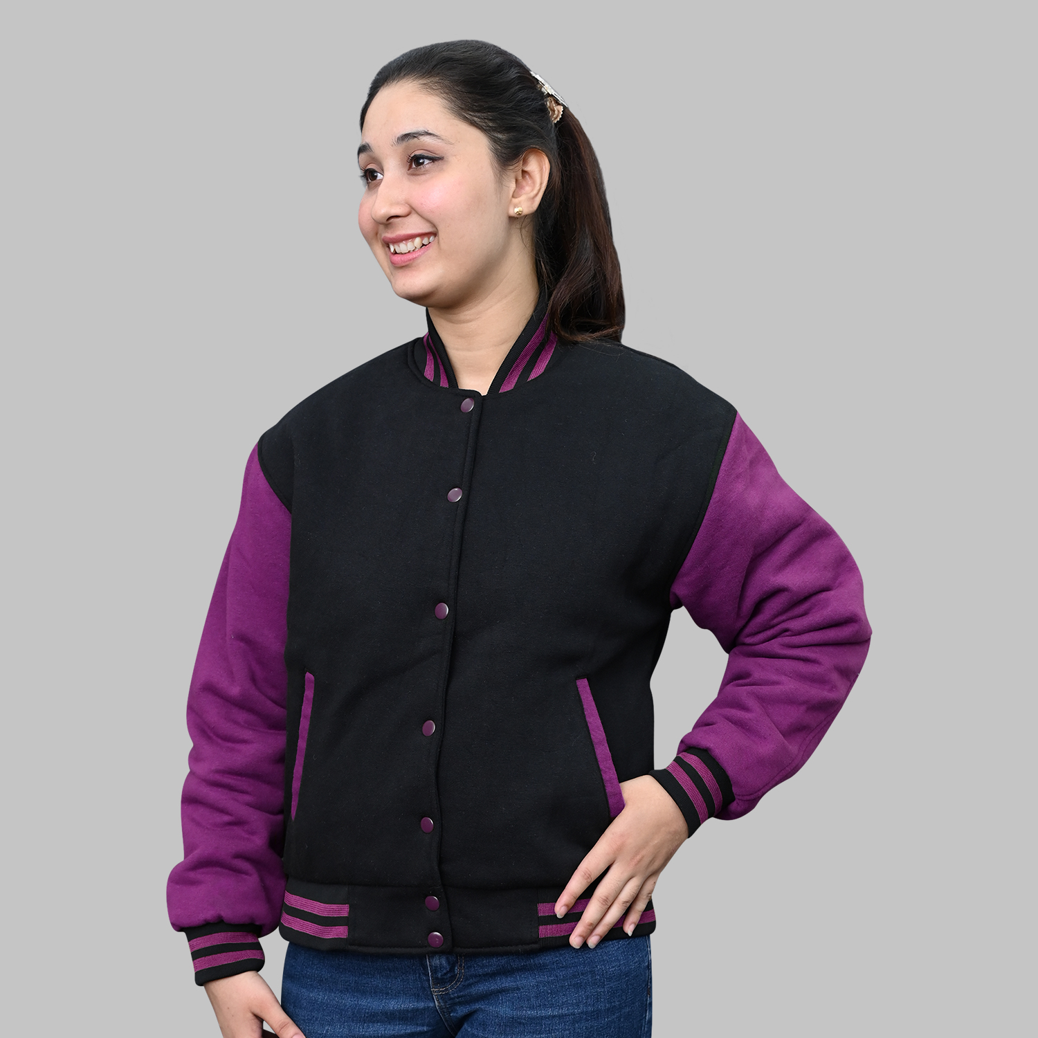 Designer Varsity Jacket Womens front