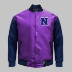 Purple And Black Letterman Jacket