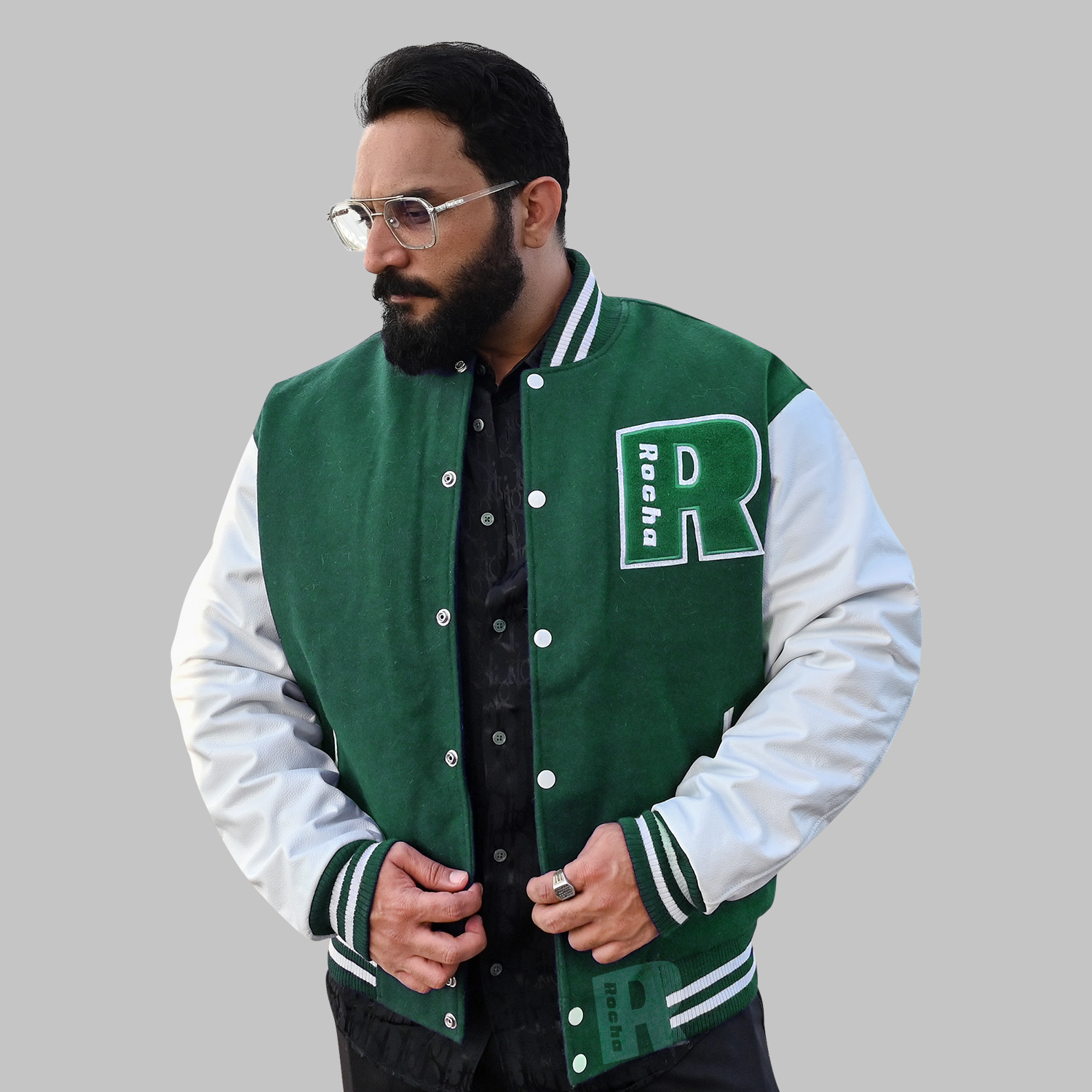 Green And White Letterman Jacket