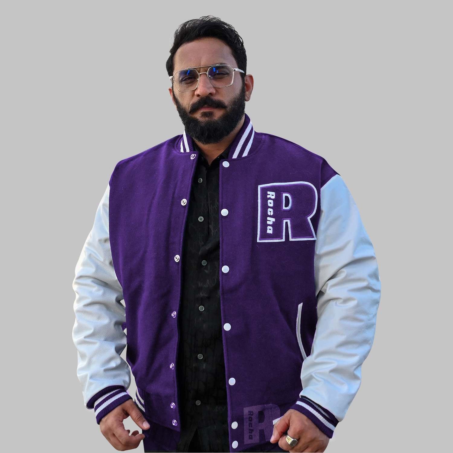 Letterman Jacket Purple And White
