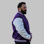 Letterman Jacket Purple And White - Image 2