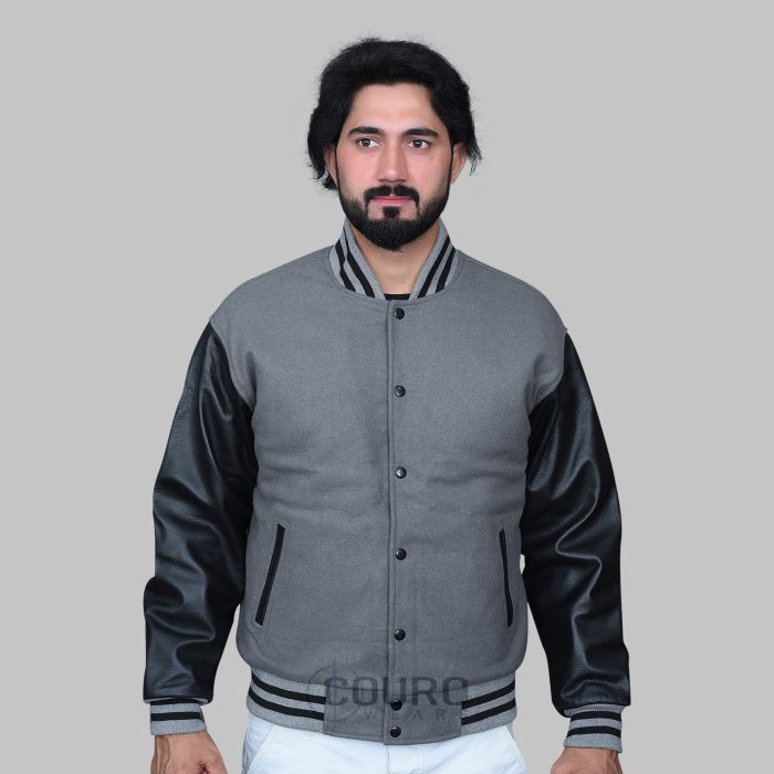 Grey And Black Varsity Jackets