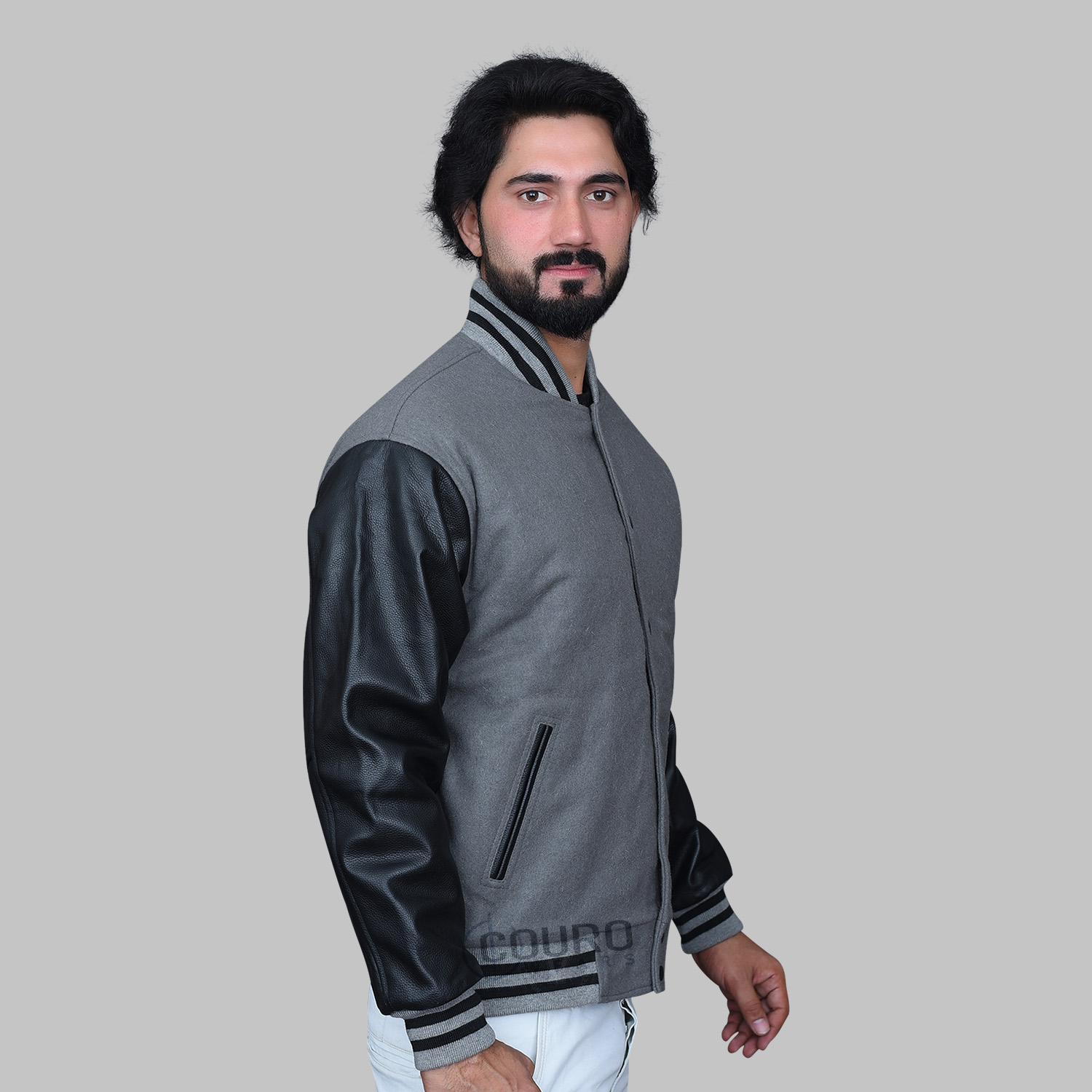 Grey And Black Varsity Jackets
