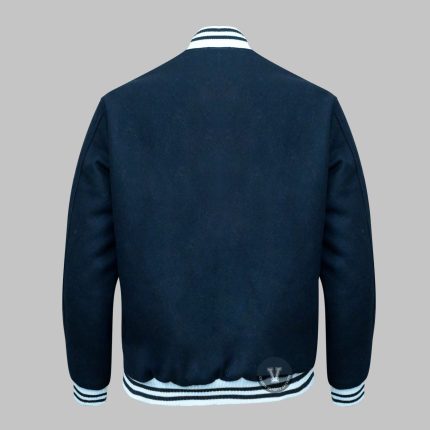 Shop Blue Varsity Jackets BLACK