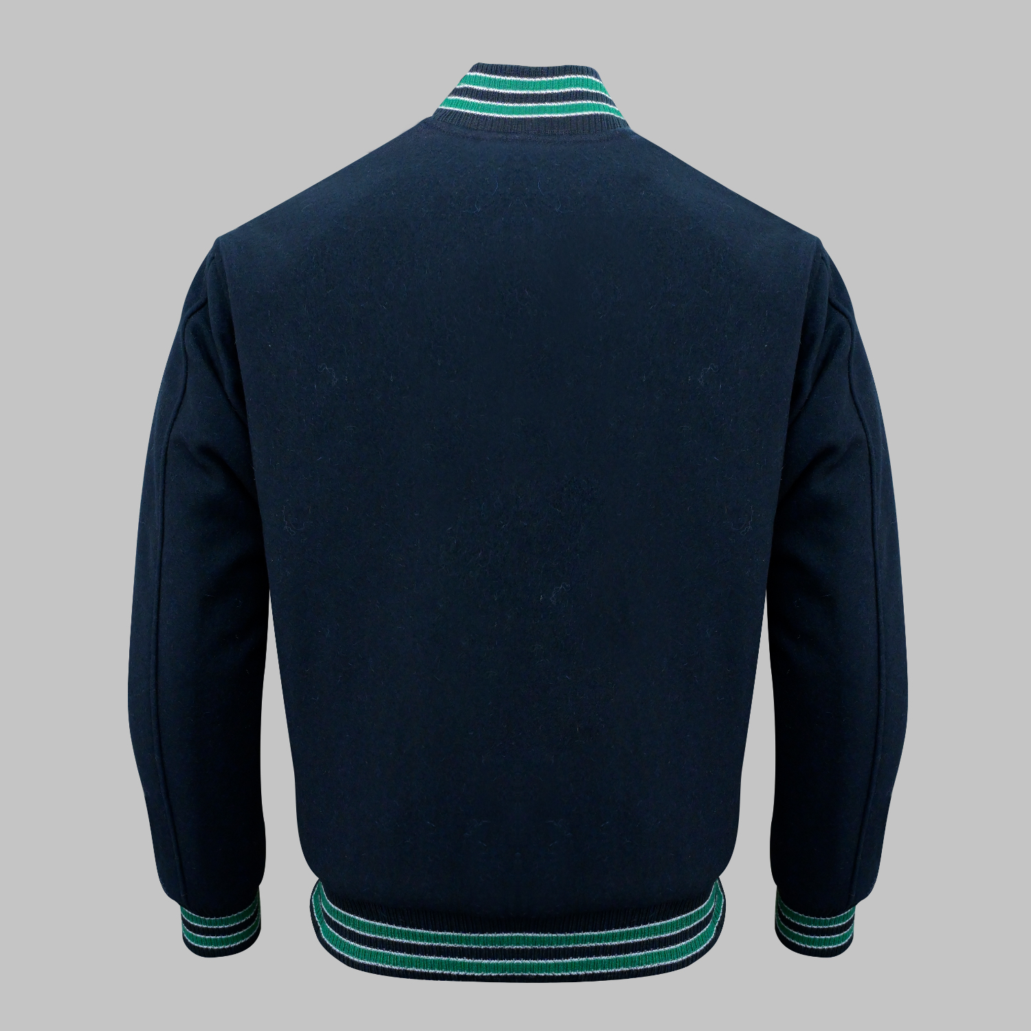 Blue Letterman Jacket back