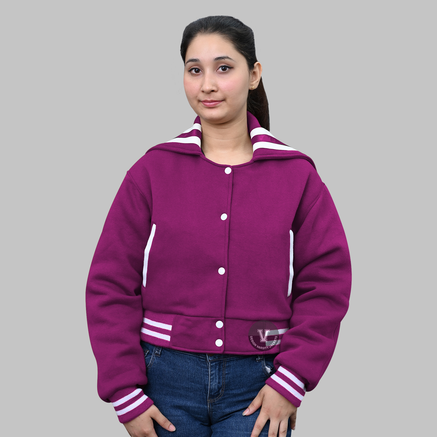Custom Sailor Collar Varsity Jacket front