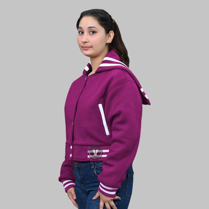 Purple Sailor Collar Varsity Jacket