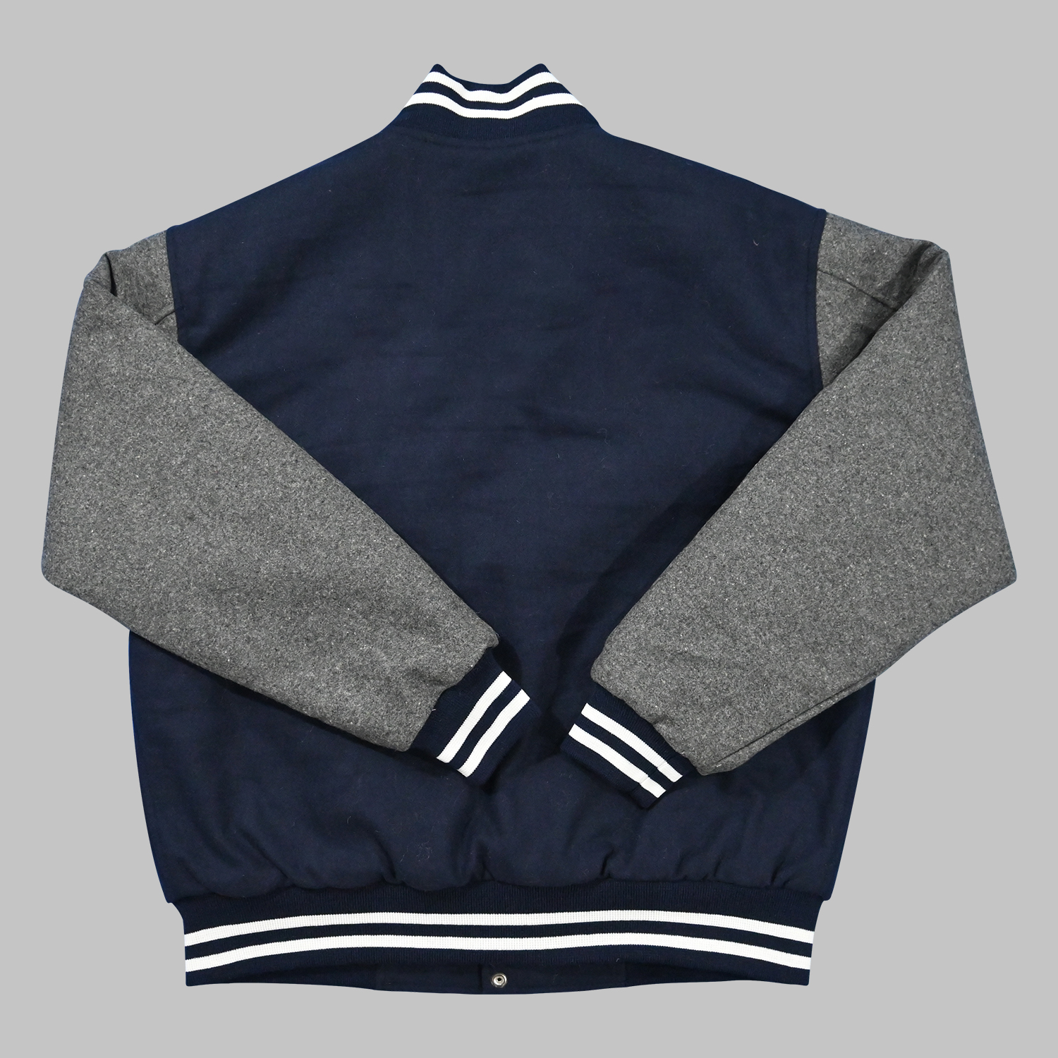 Varsity Jacket Blue and Grey back