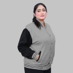custom gray letterman jacket