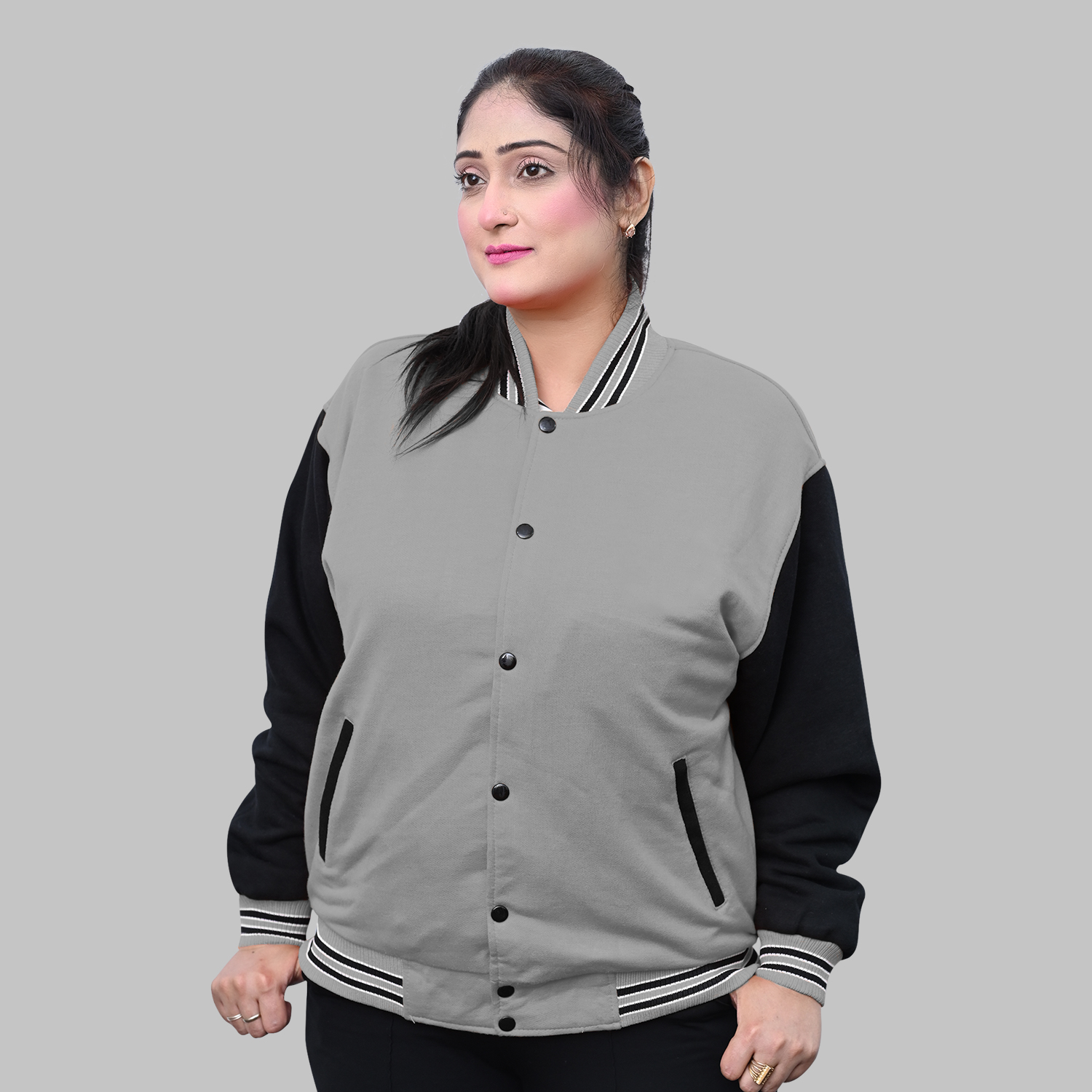 Gray Letterman Jacket