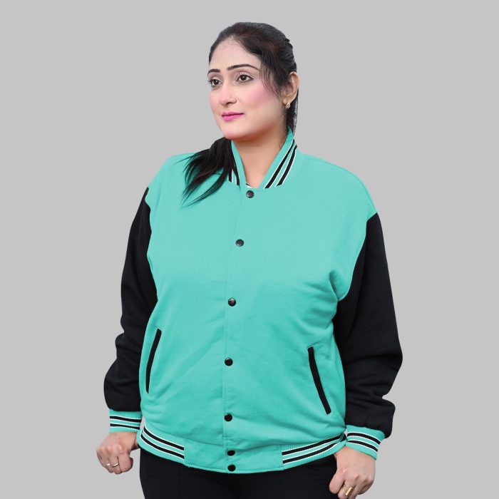 fleece varsity jacket front