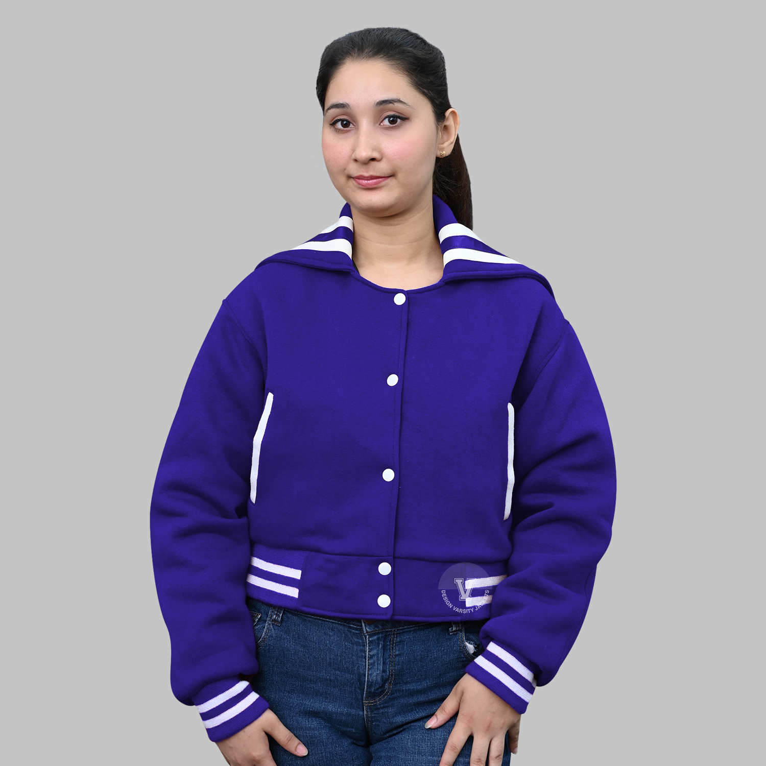 Sailor Collar Varsity Jacket front
