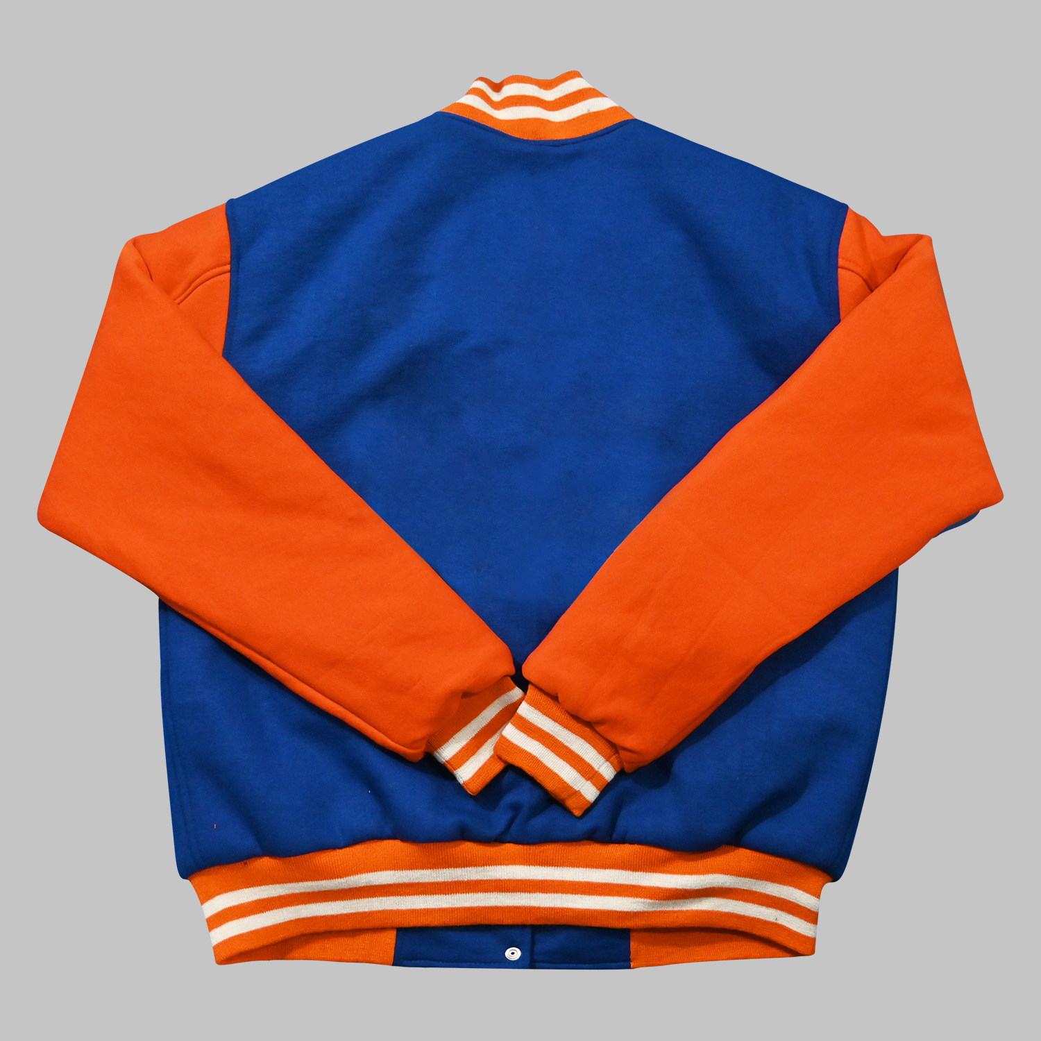 Blue and Orange Letterman Jacket back