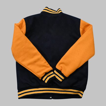 Black and Gold letterman jacket back