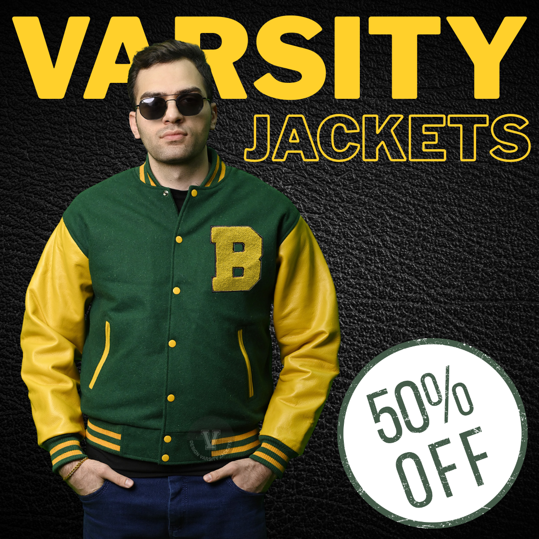 Mens Green Varsity Jacket