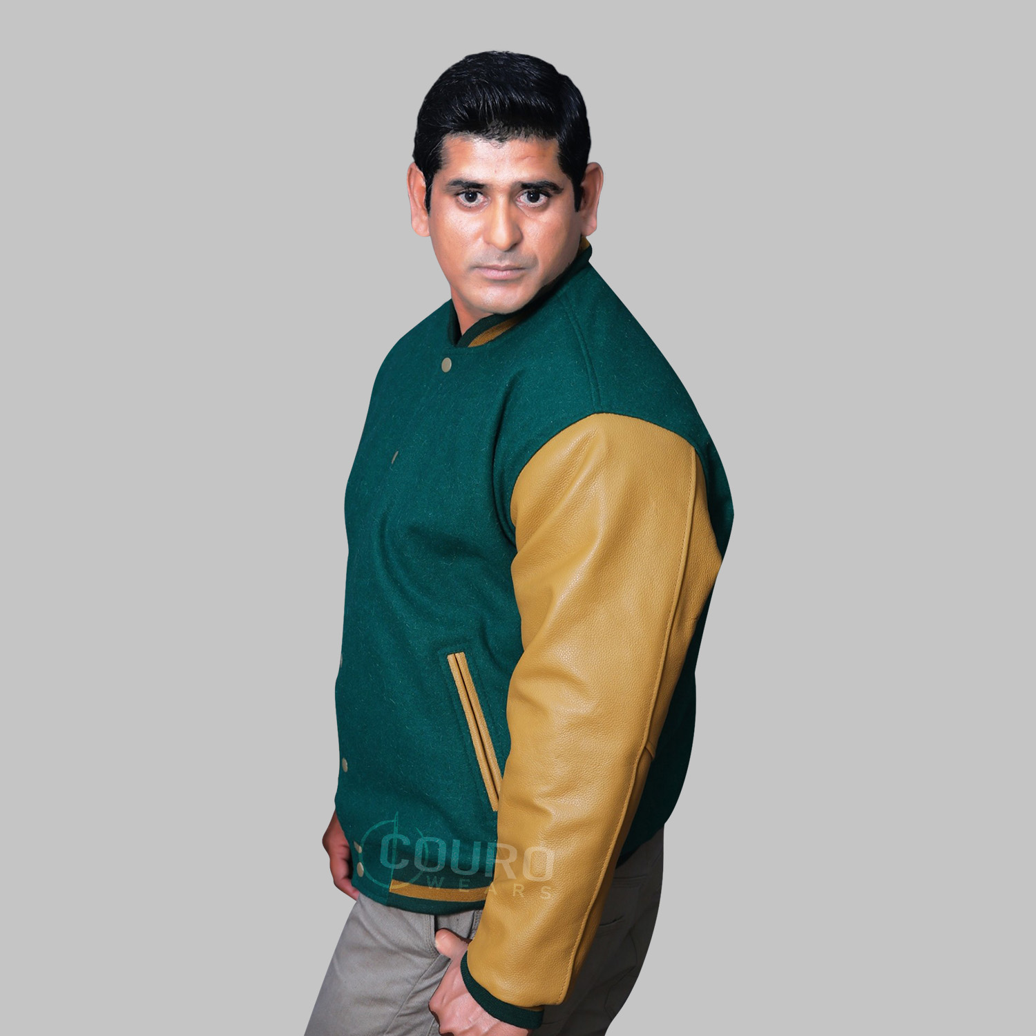 Green And Gold Letterman Jacket