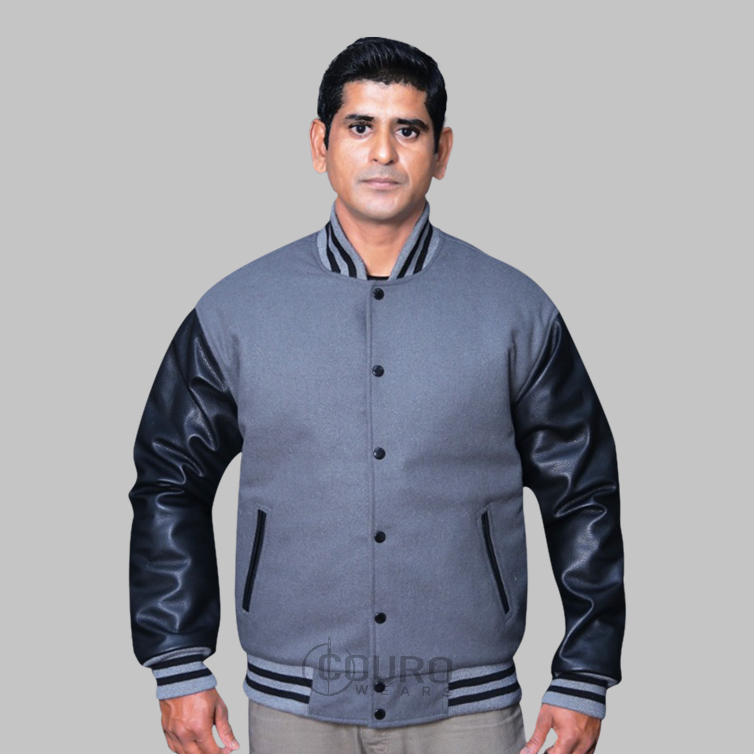 Letterman Jacket Grey And Black