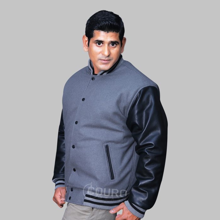 Letterman Jacket Grey And Black