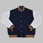Navy Blue And White Varsity Jacket