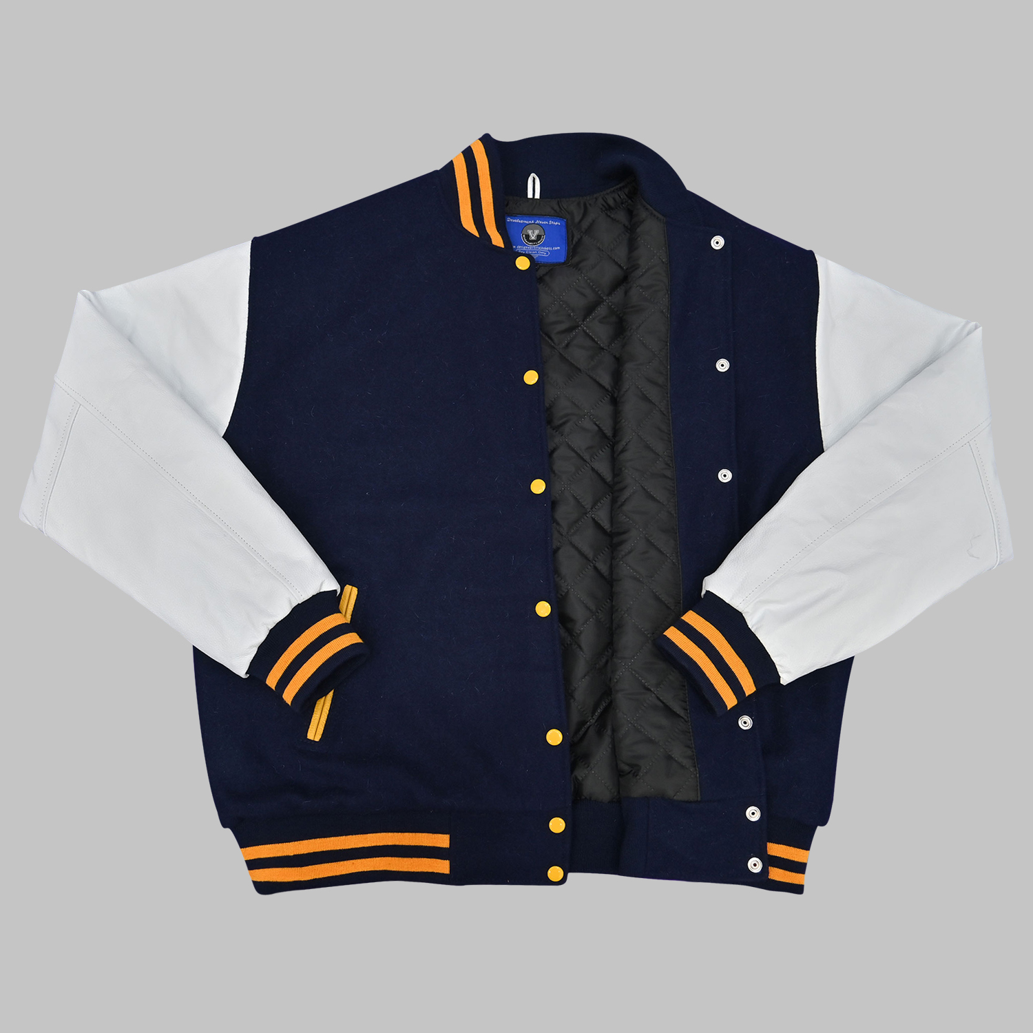 Navy Blue And White Varsity Jacket