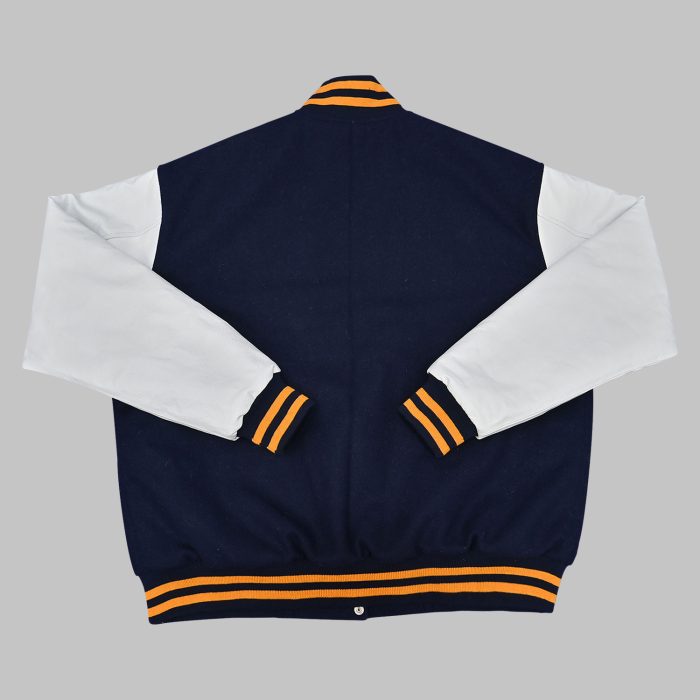Navy Blue And White Varsity Jacket