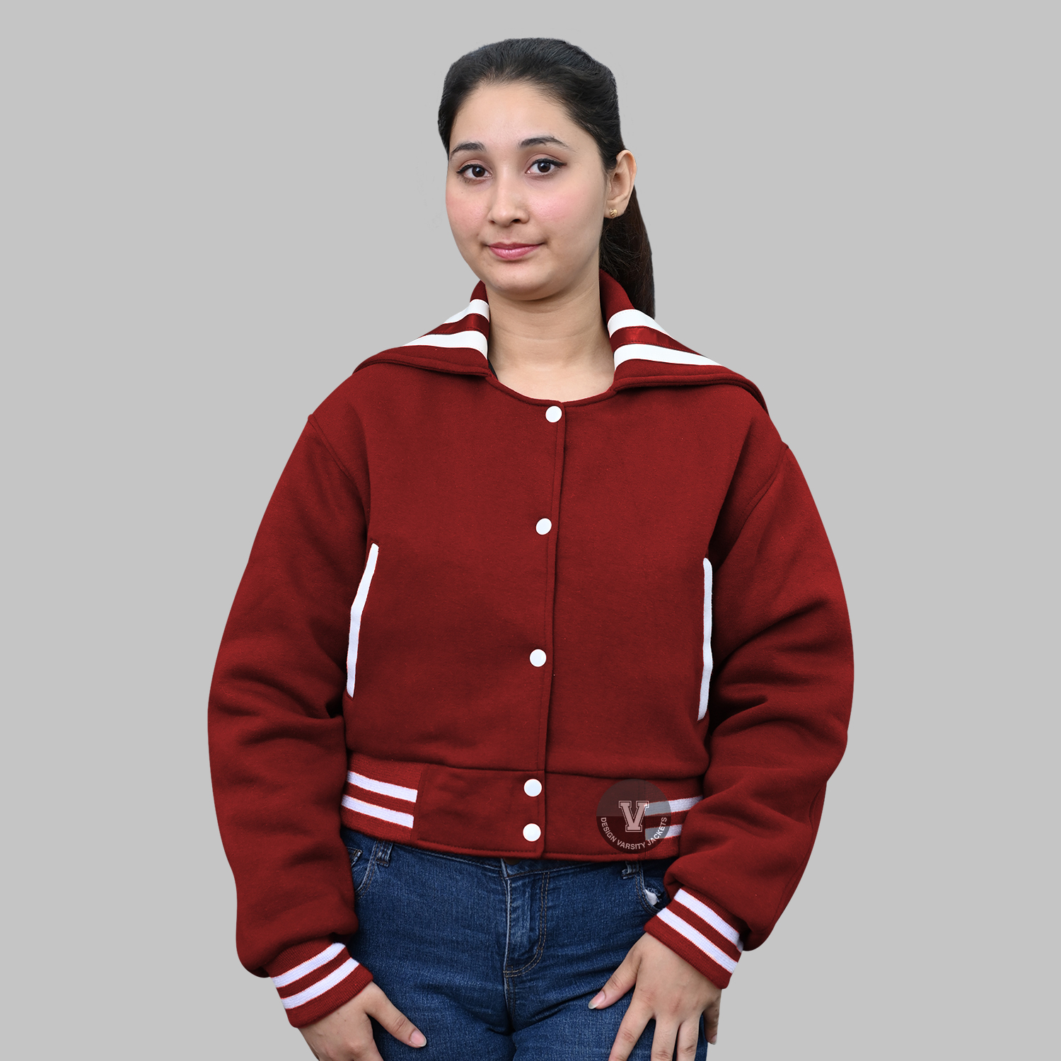 Varsity Jacket Sailor Collar front