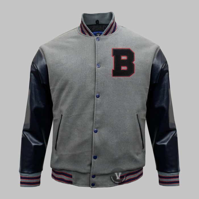 Gray And Navy Blue Varsity Jackets