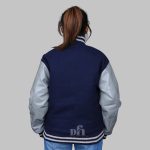 Navy Blue And Gray Varsity Jacket