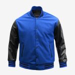men's blue letterman jacket